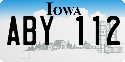 IA license plate ABY112