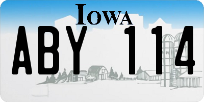 IA license plate ABY114