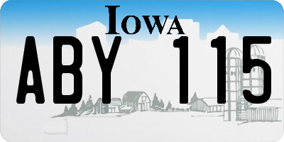 IA license plate ABY115