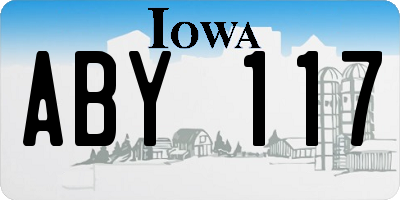 IA license plate ABY117