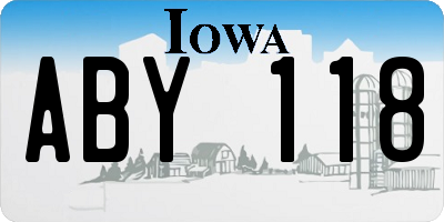 IA license plate ABY118