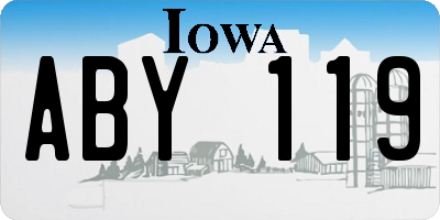 IA license plate ABY119