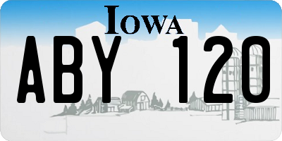 IA license plate ABY120