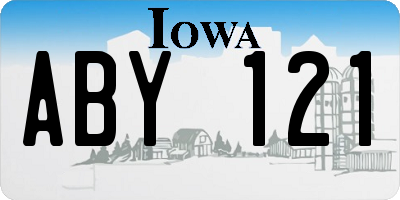 IA license plate ABY121