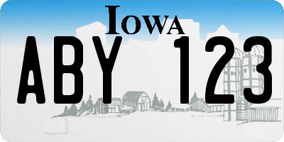 IA license plate ABY123