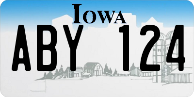IA license plate ABY124