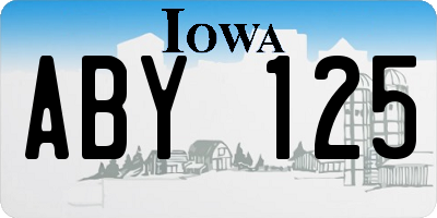 IA license plate ABY125