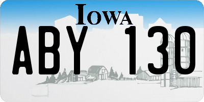 IA license plate ABY130