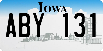 IA license plate ABY131