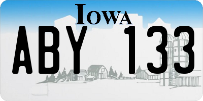 IA license plate ABY133