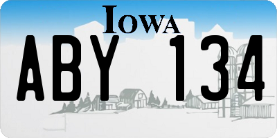 IA license plate ABY134