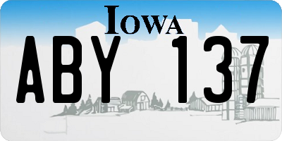 IA license plate ABY137