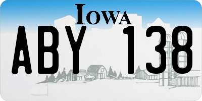 IA license plate ABY138
