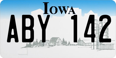 IA license plate ABY142