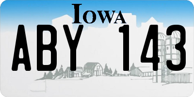 IA license plate ABY143