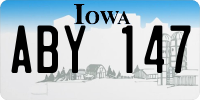 IA license plate ABY147