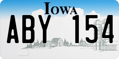 IA license plate ABY154