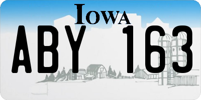 IA license plate ABY163