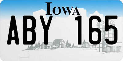 IA license plate ABY165