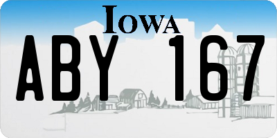 IA license plate ABY167