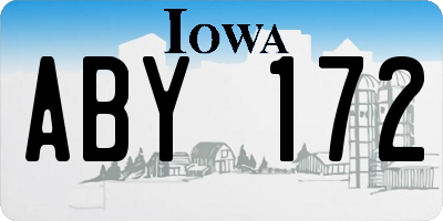 IA license plate ABY172