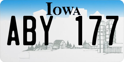 IA license plate ABY177