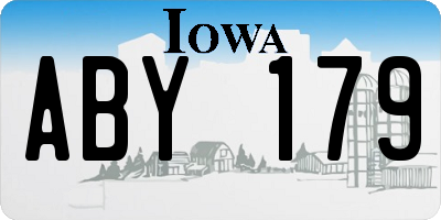 IA license plate ABY179