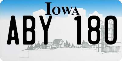 IA license plate ABY180
