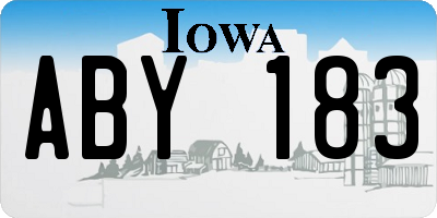 IA license plate ABY183
