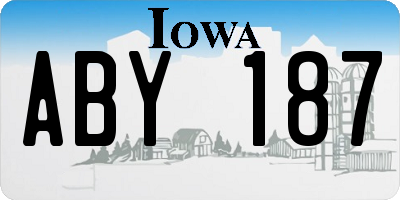 IA license plate ABY187