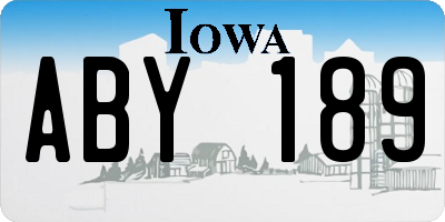IA license plate ABY189