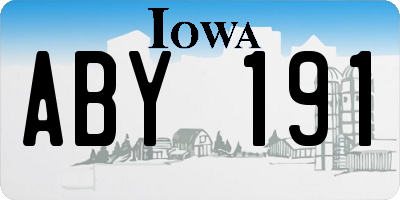 IA license plate ABY191