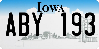 IA license plate ABY193