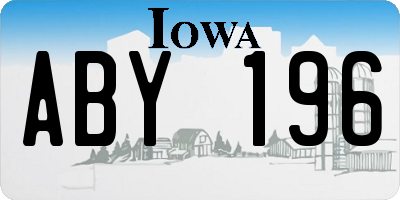IA license plate ABY196