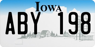 IA license plate ABY198