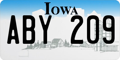 IA license plate ABY209