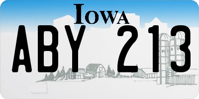 IA license plate ABY213