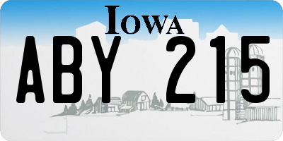 IA license plate ABY215