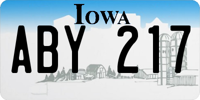 IA license plate ABY217