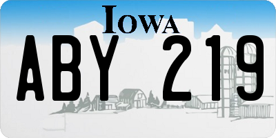 IA license plate ABY219