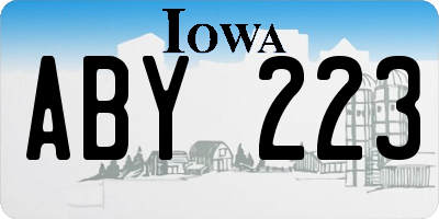 IA license plate ABY223
