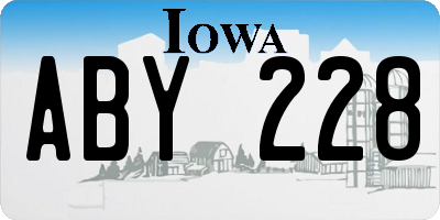IA license plate ABY228