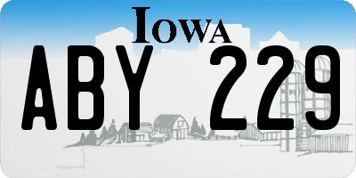 IA license plate ABY229