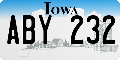 IA license plate ABY232