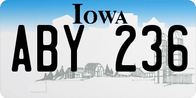 IA license plate ABY236