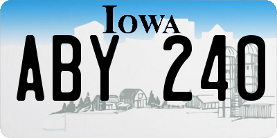 IA license plate ABY240
