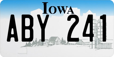 IA license plate ABY241