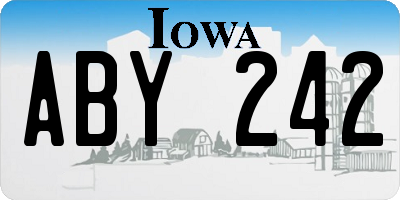 IA license plate ABY242