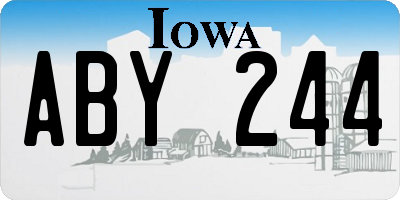 IA license plate ABY244