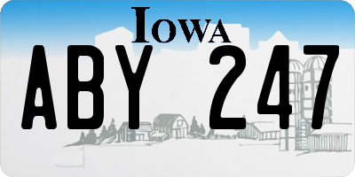 IA license plate ABY247